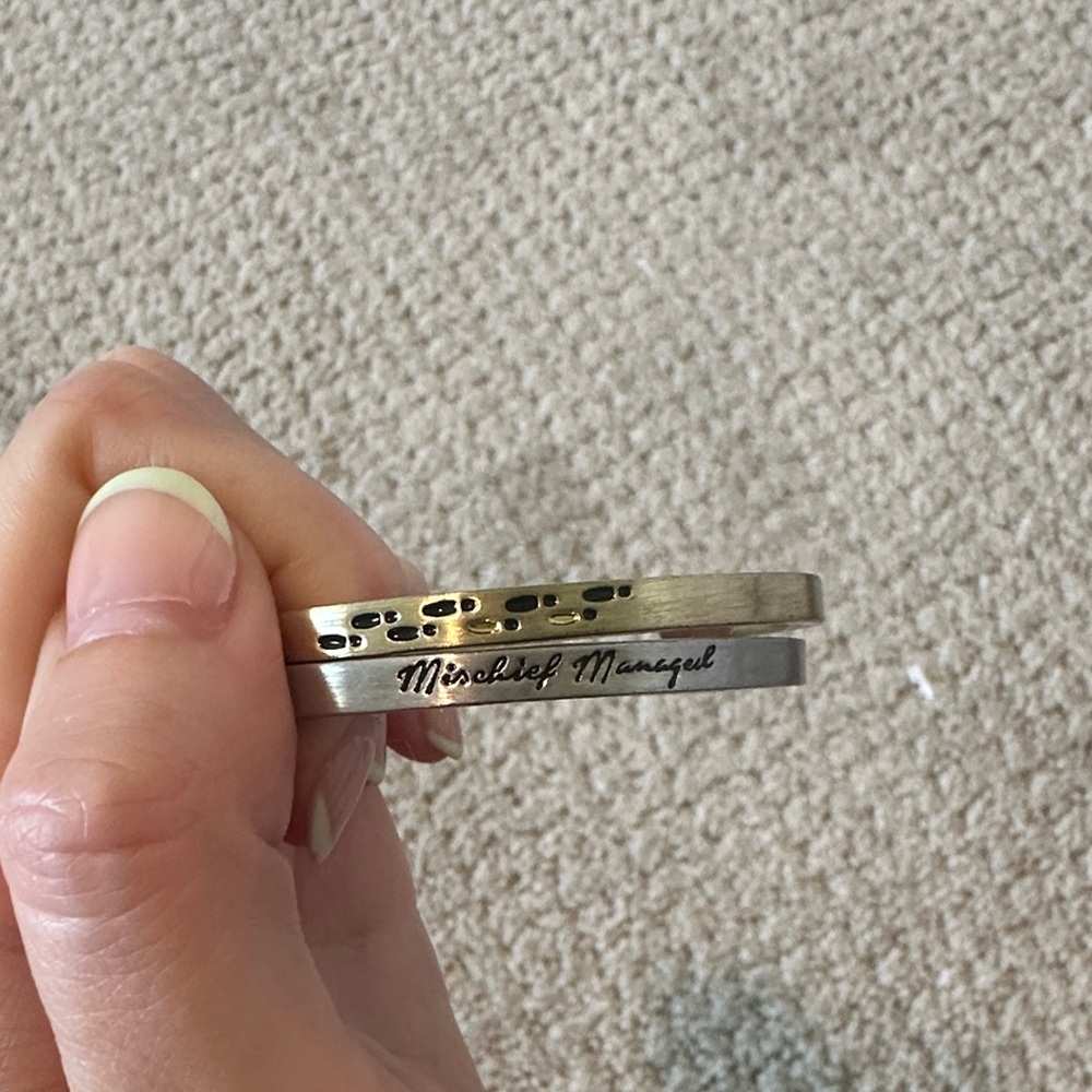 Mischief Managed Gold and Silver Bracelet Set Harry Potter